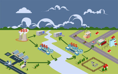 mining factory area illustration