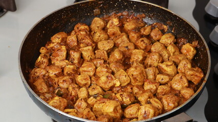 Masala Soya Chunk Curry made using Soyabean nuggets and spices - protein rich food from India