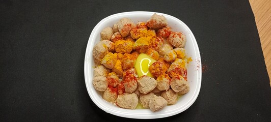 Masala Soya Chunk Curry made using Soyabean nuggets and spices - protein rich food from India