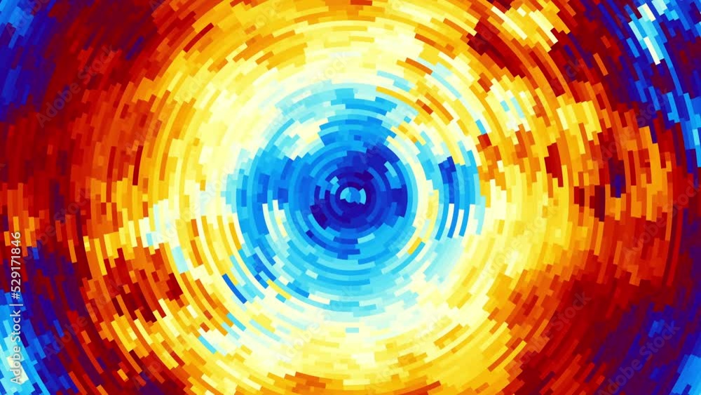Aufkleber Moving and transforming abstract geometric radial tiles pattern. Abstract big bang. Looping footage.