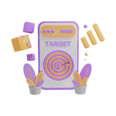 3d illustration digital marketing promotion social media and e-commerce advertising