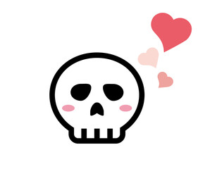 かわいらしいどくろのイラスト