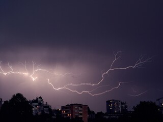 lightning over the city