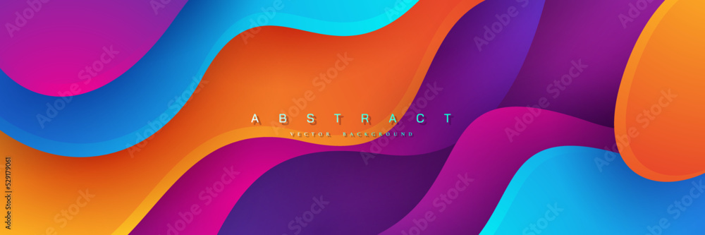 Poster Trendy gradient vector background . Abstract background with wavy shape and colorful gradient.