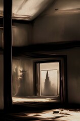 abandoned home background