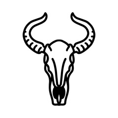 skull - line art illustration