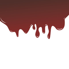 Chocolate background. Vector digital illustration. Melted chocolate with drops on white background. Trendy picture for product packaging banner poster ads flyer card chocolate bar box sweets dessert