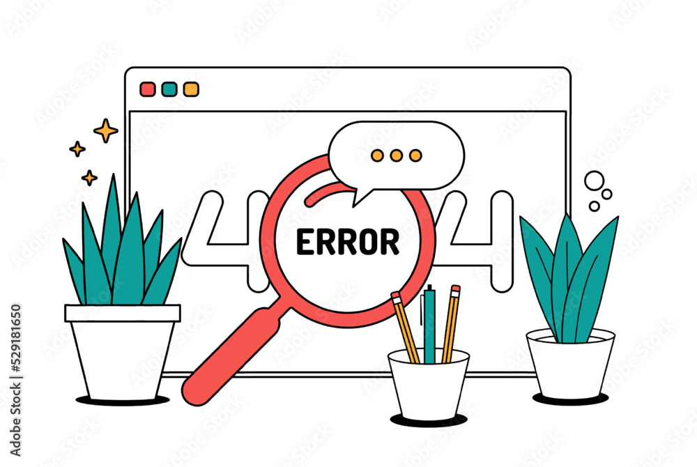 Poster page not found 404 design. error page icon vector illustration outline filled design and development
