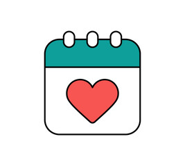 Isolated love calendar icon line vector design