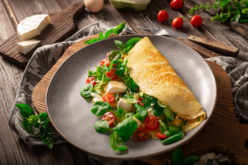 Eggs omelette with vegetables