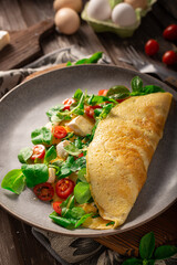 Eggs omelette with vegetables