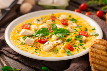 Eggs omelette with vegetables