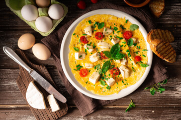 Eggs omelette with vegetables