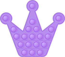 Purple Popit shape - crown. Pop it a trendy pastel fidget toys. Addictive anti stress toy in colorful colors. Bubble sensory fashionable toy PNG format