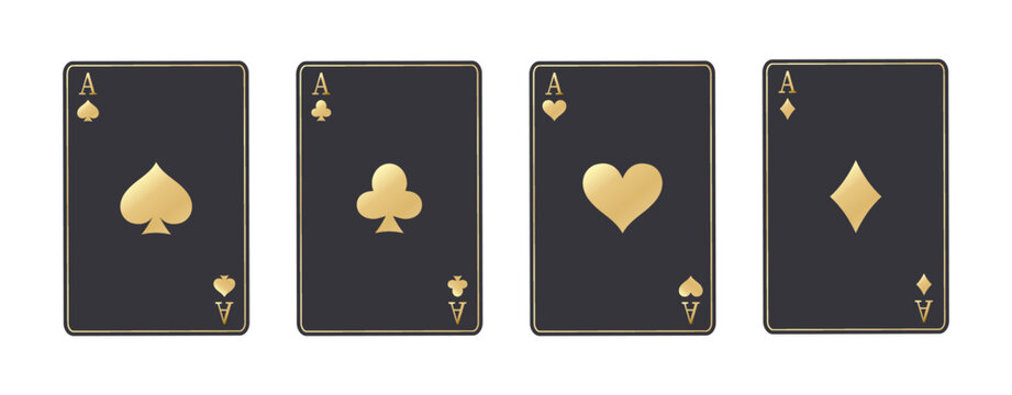 Poker cards
black and gold casino cards isolated on white background