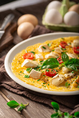 Eggs omelette with vegetables