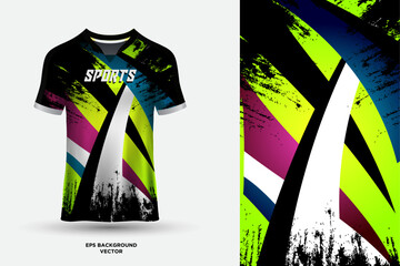 Futuristic T shirt jersey design suitable for sports, racing, soccer, gaming and e sports vector