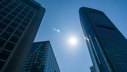 Fototapeta na wymiar 都心の高層オフィスビル群の風景