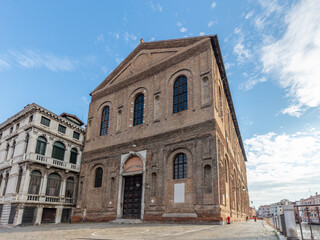Fototapeta na wymiar The Scuola grande della Misericordia is a former charity building in Venice, Italy, in the sestiere of Cannaregio.