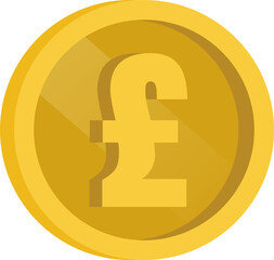Shiny Pound Sterling Gold Coin Vector Illustration