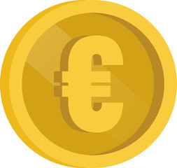 Shiny Euro Coin Vector Illustration