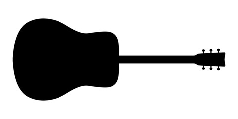 Classic guitar silhouette isolated on white background
