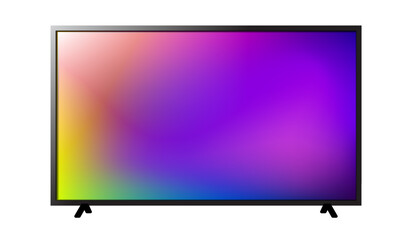 Smart TV LCD LED Monitor With Colorful Screen Vector Illustration Isolated on White