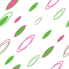 ovals pink green on white background pattern