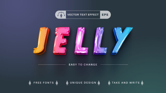 Jelly Unicorn Editable Text Effect, Font Style