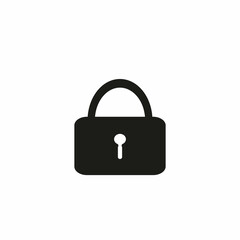 lock icon isolated on white background, flat design style