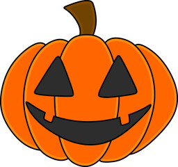 Cute orange Halloween pumpkin