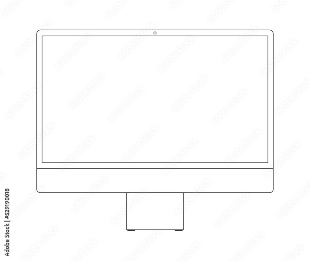 Aufkleber computer frame with realistic line mockup