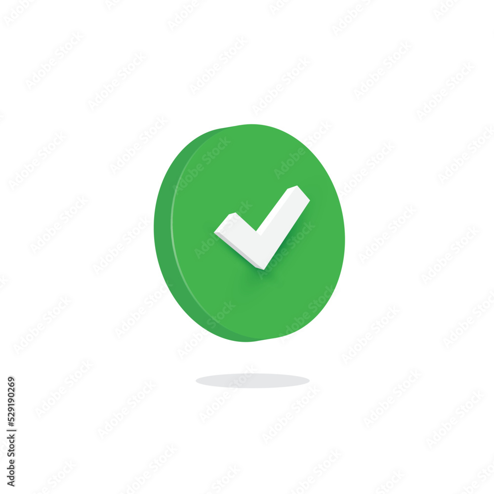 Aufkleber approve or enable green button. user interface design. vector illustration.