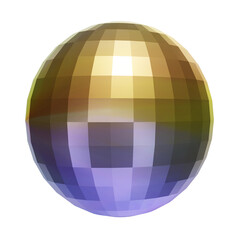 3d render of holographic shiny disco ball on a white background