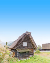 白川郷　合掌造り　世界文化遺産　飛騨高山　板壁　晩夏