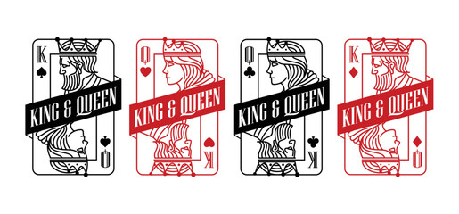 King and queen Black and Red Playing Card