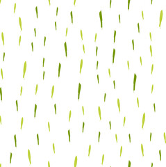 Seamless vector pattern with small green leaves on a white background. Botanical texture for herbal tea packaging, for fabric printing, wallpaper