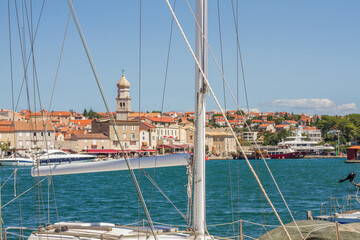 View of the capital of the island of Krk, Croatia, with harbor