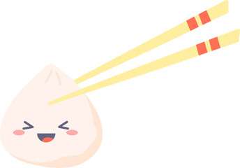 chopsticks holding dumpling
