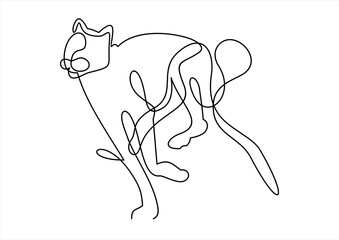 Running line leopard- continuous line drawing
