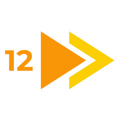 Modern brochure bullet points for presentation design. 12 step.