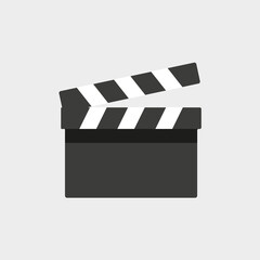 movie clapper board with shadow isolated