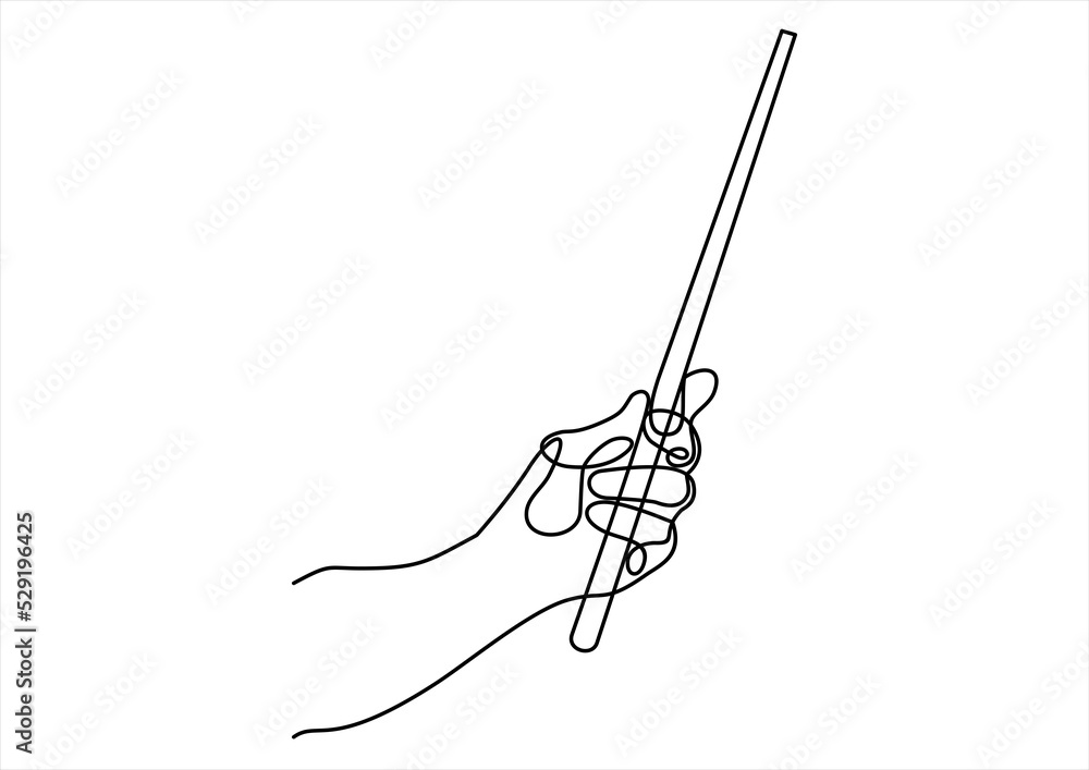 Aufkleber hand holding pointer, can be used with a chart or something else as a background-continuous line dra