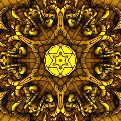 3d fractal illustration. Abstract fractal in bright and colorful color. Abstract forms.