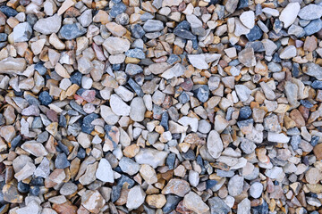 Texture of natural rubble. Stones, crushed stone building material.