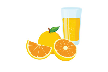 Orange juice and citrus fruit design vector