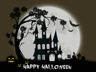 Happy halloween background design with vector illustration