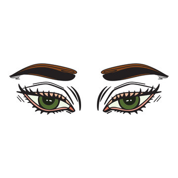 Woman's eyes with eyebrows