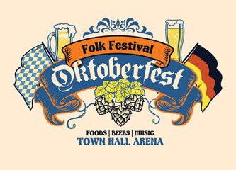 Oktoberfest label style vintage design