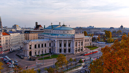 Elevated view of the The Burg Theatre in Vienna Austria